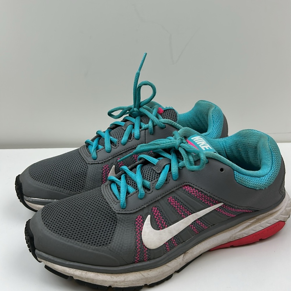 Nike Gray and Blue Athletic Shoes Breathable Mesh Design